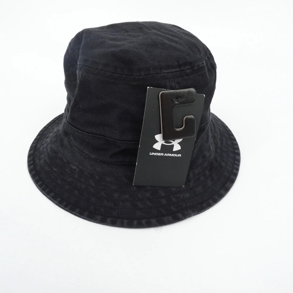 Under Armour Mens Washed Black Cotton Bucket Hat L/XL NEW